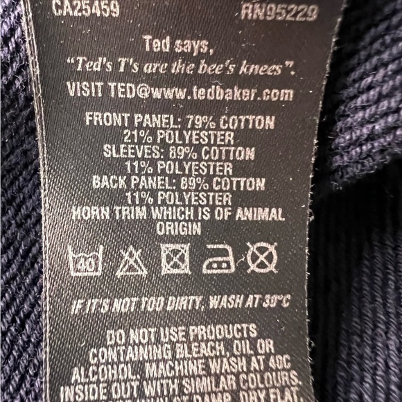 Ted Baker London Navy Blue Button Down Cardigan Sweater Size 4 Large - Picture 11 of 12